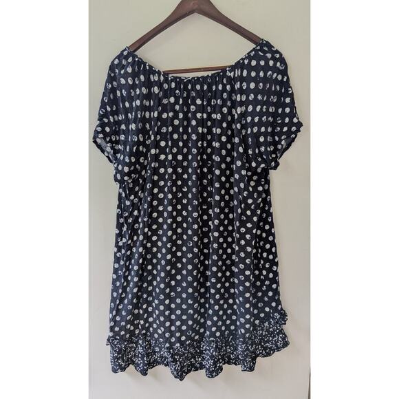 Avenue Womens Plus Size 18/20 Half Sleeve Black White Polka Dot Sheath Dress - Picture 7 of 7